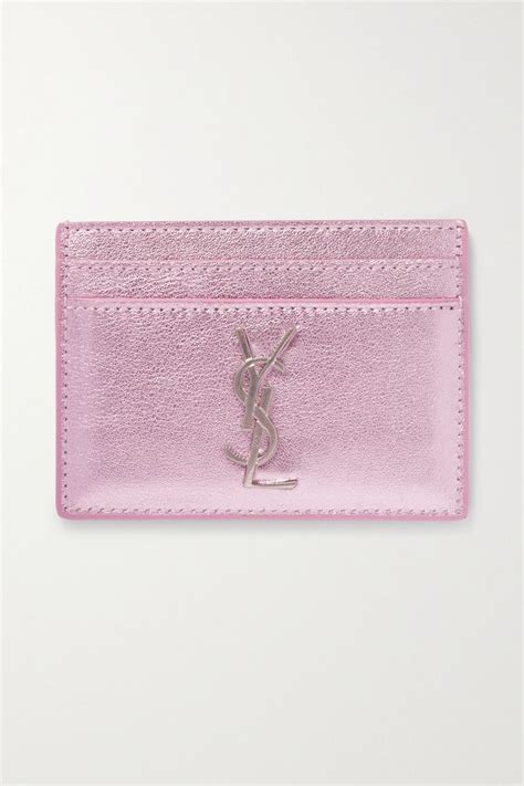 ysl pink card holder metallic|ysl card holder with zipper.